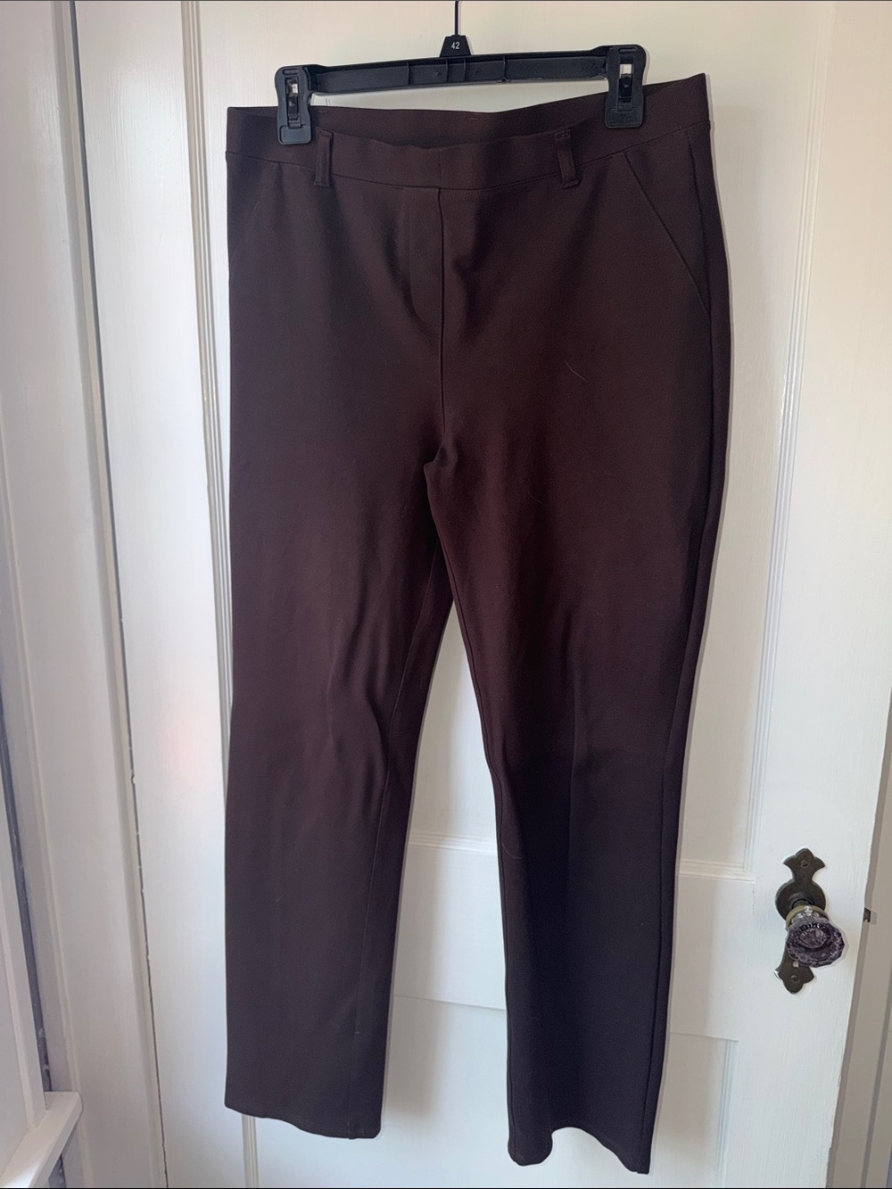 Quince Women's Dark Brown Straight-Leg Trousers